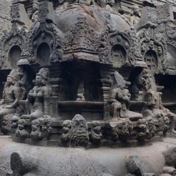 Rock-cut temple and Jain-reliefs at Kazhugumalai, Tamil Nadu