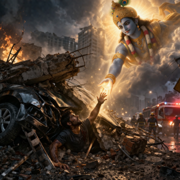 Divine rescue amid city ruins Accident : A Philosophical Essay