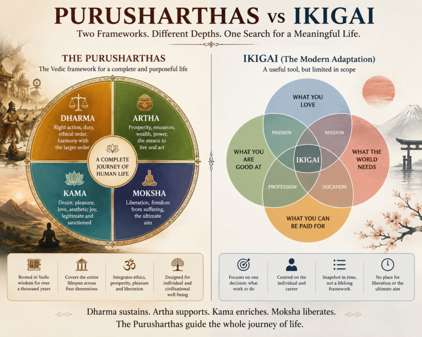 Ikigai Vs Purushartha Ikigai: A Modern Simplification That Sacrificed Ancient Depth